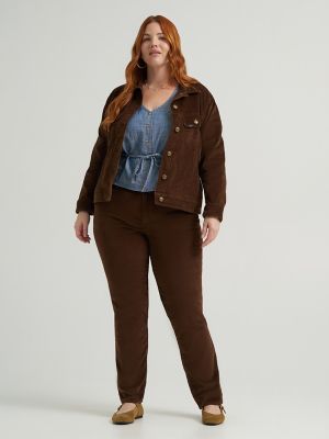 Women's Legendary Corduroy Straight Pant (Plus) in Bistre
