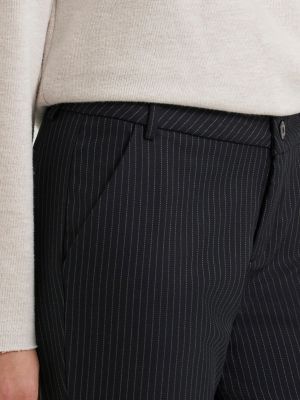 Women's Wrinkle Free Relaxed Fit Straight Leg Pant in Black And Gunmetal Stripe alternative view 6