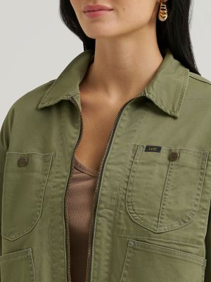 Women's Legendary Cropped Chore Jacket in Mercantile Green