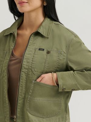 Women's Legendary Cropped Chore Jacket in Mercantile Green