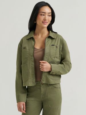 Women's Legendary Cropped Chore Jacket in Mercantile Green