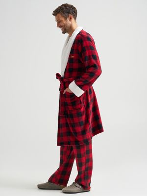 Men's Sherpa Lined Flannel Robe