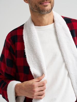 Men's Sherpa Lined Flannel Robe