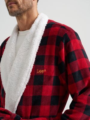 Men's Sherpa Lined Flannel Robe