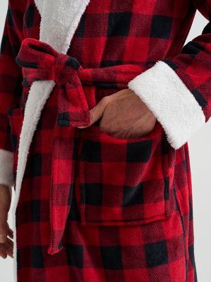 Men's Sherpa Lined Flannel Robe