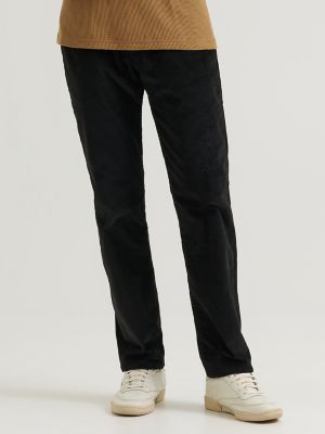 Men's Extreme Motion Corduroy Straight Taper Pant in Black