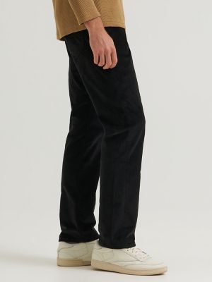 Men's Extreme Motion Corduroy Straight Taper Pant in Black