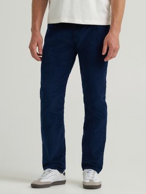 Men's Extreme Motion Corduroy Straight Taper Pant in Dress Blues