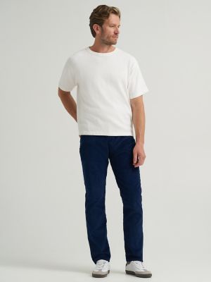 Men's Extreme Motion Corduroy Straight Taper Pant in Dress Blues