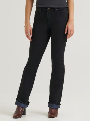 Women's Legendary Single Layer Warming Bootcut Jean in Fine Black