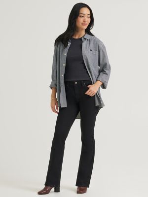 Women's Legendary Single Layer Warming Bootcut Jean in Fine Black