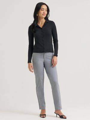 Women's Ultra Lux Comfort Flex Motion Straight Pant in Shark Skin