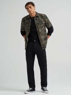 Men's Double Chest Patch Pocket Button Down Shirt in Dark Olive Camo alternative view 3