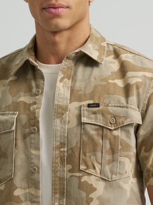 Men's Double Chest Patch Pocket Button Down Shirt