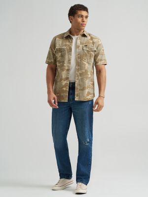 Men's Double Chest Patch Pocket Button Down Shirt