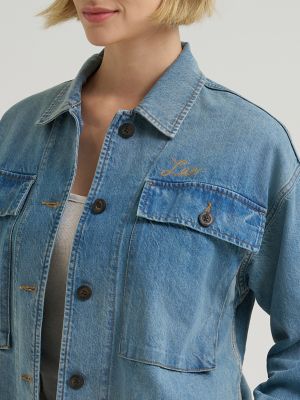 Women's Oversized Double Pocket Utility Overshirt in Vintage Tint alternative view 2