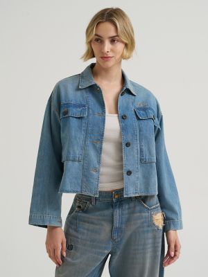 Women's Oversized Double Pocket Utility Overshirt in Vintage Tint alternative view 3