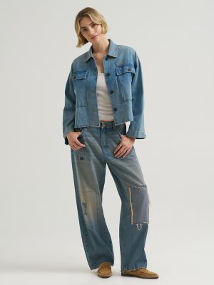 Women's Oversized Double Pocket Utility Overshirt in Vintage Tint alternative view 4
