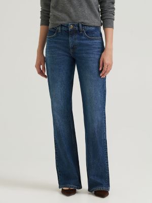 Women's Premium Bow Flare Jean in Flash Blue