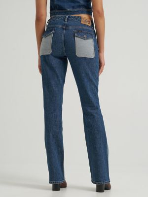 Women's Reversed Denim Bootcut Jean in Builder Blue
