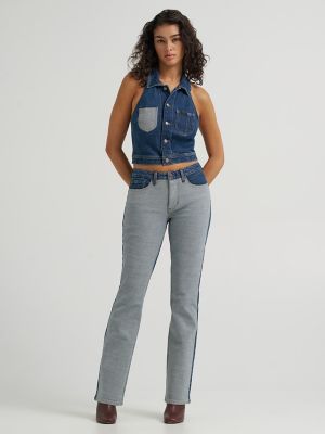 Women's Reversed Denim Bootcut Jean in Builder Blue