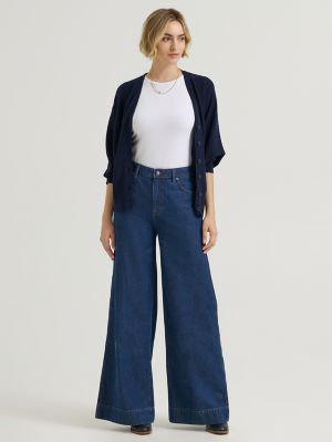 Women's Premium High Rise Loosest Straight Jean in Laugh Riot