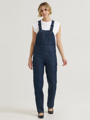 Women's Premium Hickory Stripe Slim Straight Overall