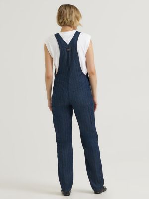 Women's Premium Hickory Stripe Slim Straight Overall