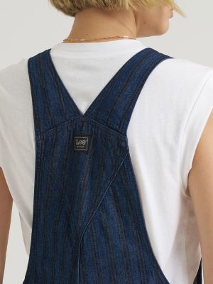 Women's Premium Hickory Stripe Slim Straight Overall