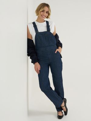 Women's Premium Hickory Stripe Slim Straight Overall