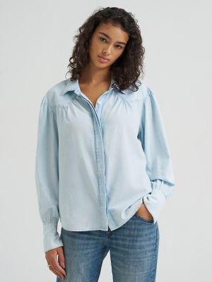 Women's Premium Femme Western Shirt in Bend The Light