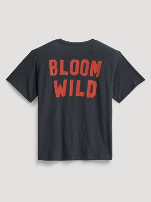 Women's Blooming Floral Graphic Tee in Washed Black alternative view