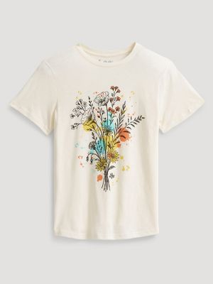 Women's Floral Bouquet Graphic Tee in Marshmallow main view