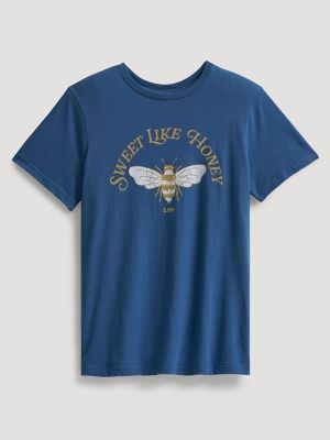 Women's Sweet Like Honey Graphic Tee in Insiginia Blue main view