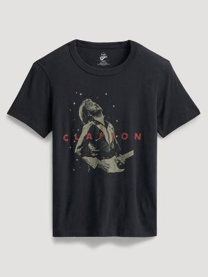 Men's Eric Clapton Graphic Tee in Washed Black
