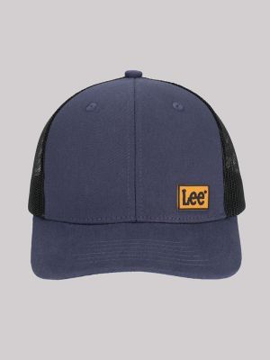Mens Logo Patch Trucker Hat:Navy:One Size alternative view