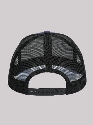 Mens Logo Patch Trucker Hat:Navy:One Size alternative view 3