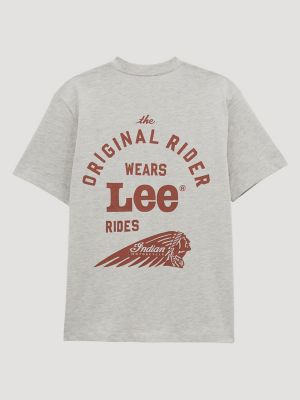 Men's Lee&reg; x Indian Motorcycle 101 Tee in Oatmeal Heather