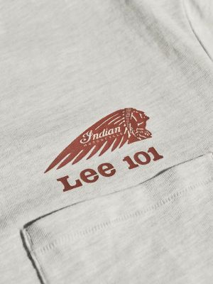 Men's Lee&reg; x Indian Motorcycle 101 Tee in Oatmeal Heather