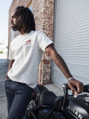 Men's Lee&reg; x Indian Motorcycle 101 Tee in Oatmeal Heather