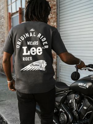 Men's Lee&reg; x Indian Motorcycle 101 Tee in Washed Black