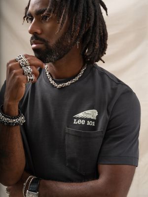 Men's Lee&reg; x Indian Motorcycle 101 Tee in Washed Black