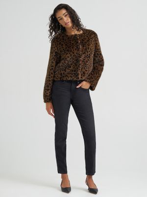 Women's Premium Cropped Fur Jacket