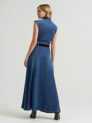 slim fit dress slacks Blue & White Stripe Button Front Midi Dress - All Dresses