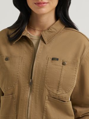 Women's Legendary Cropped Chore Jacket in Dark Khaki