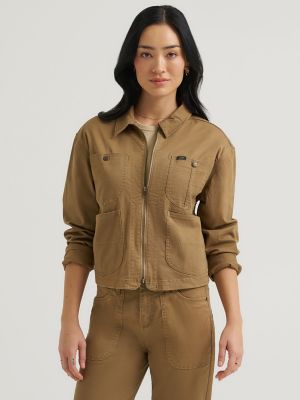 Women's Legendary Cropped Chore Jacket in Dark Khaki