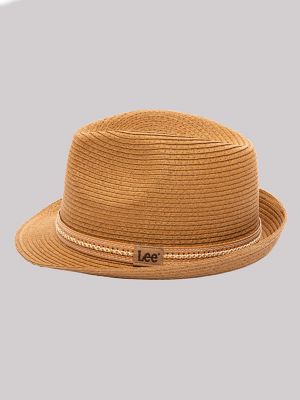 Laced Leather Band Straw Fedora