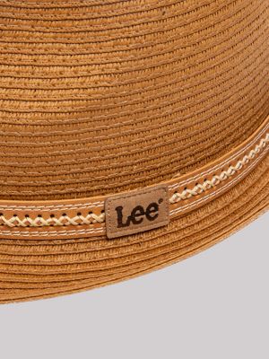 Laced Leather Band Straw Fedora
