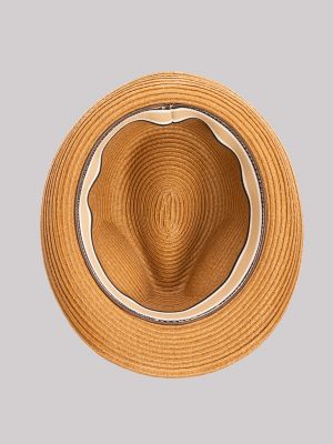 Laced Leather Band Straw Fedora