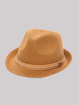Laced Leather Band Straw Fedora from Lee - $29.99